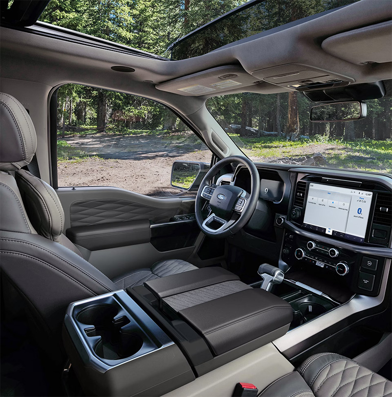 Interior of a 2026 Ford F-150.